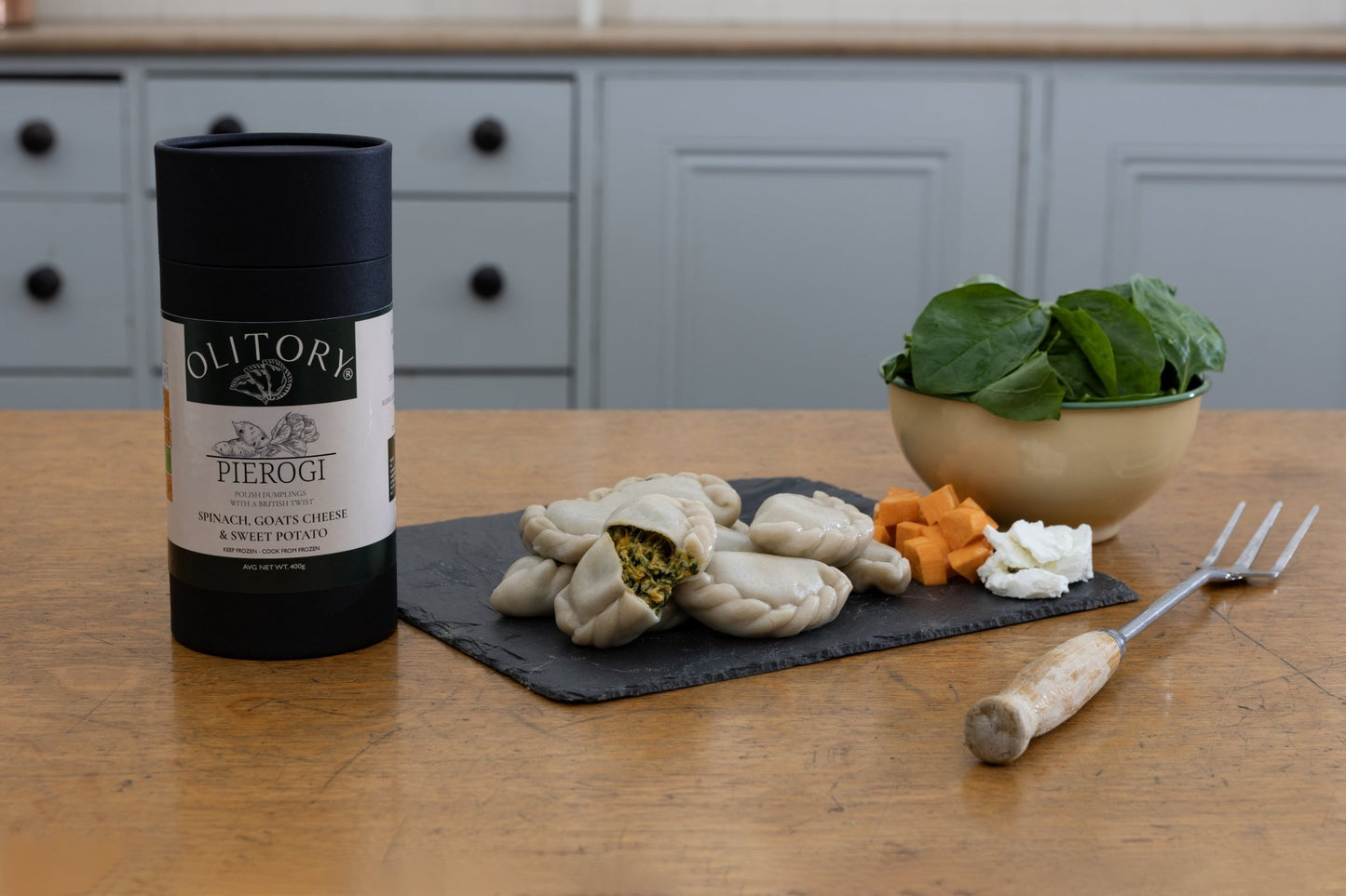 Spinach, Goat Cheese & Roasted Sweet Potato Pierogi - Gourmet Vegetarian - olitory