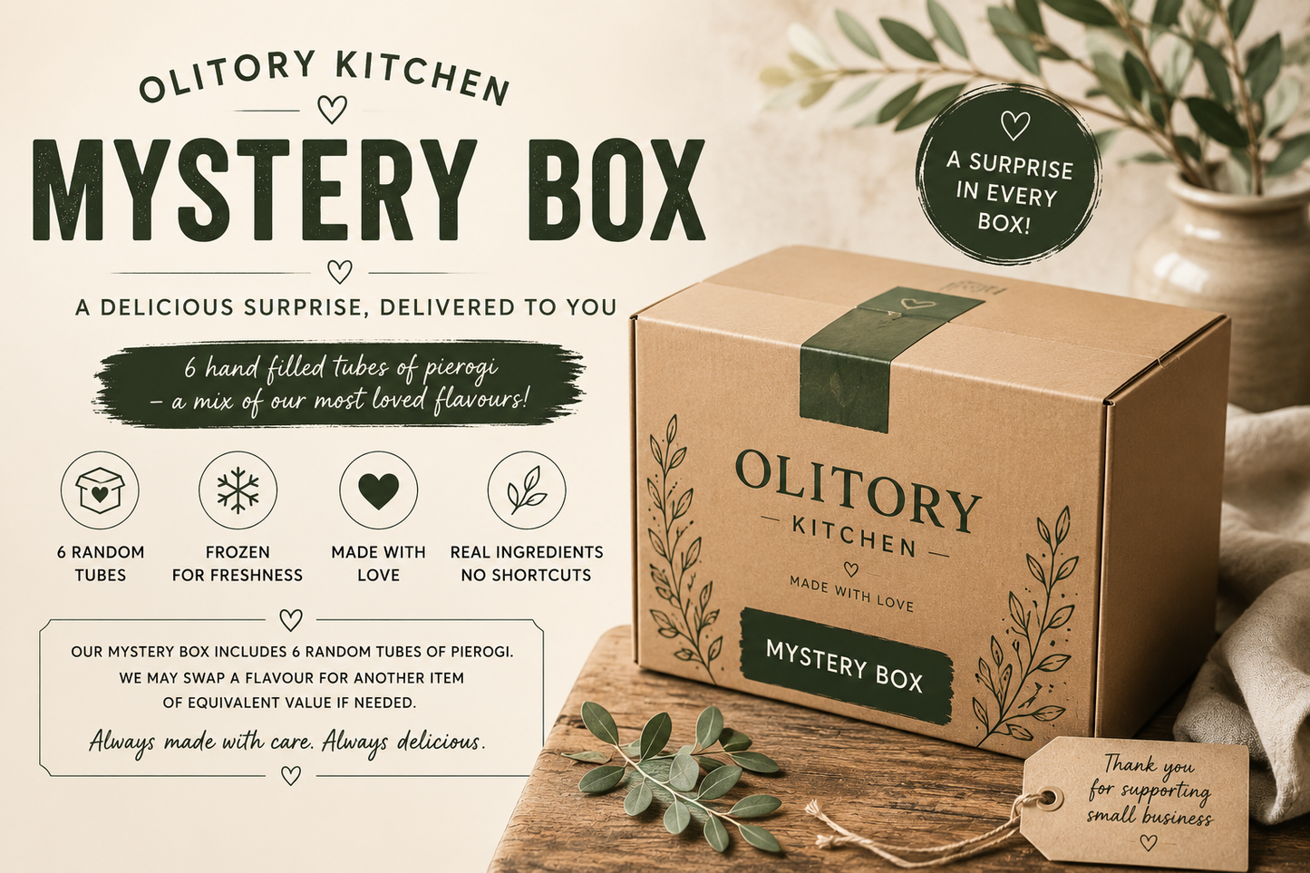 Mystery Selection – 6 Handmade Pierogi Tubes
