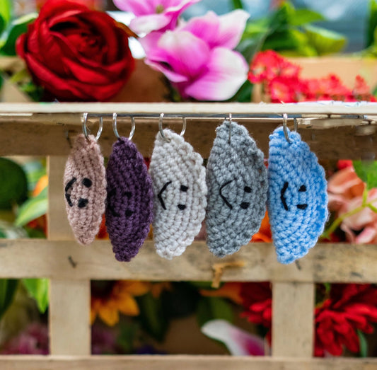 Crochet Pierogi Keyring - Handmade Cute Accessory - olitory